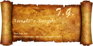 Tenyér Gergő névjegykártya